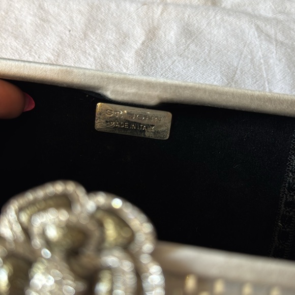 St. John Evening Clutch w/ Embellished Shoulder Chain - Picture 5 of 6